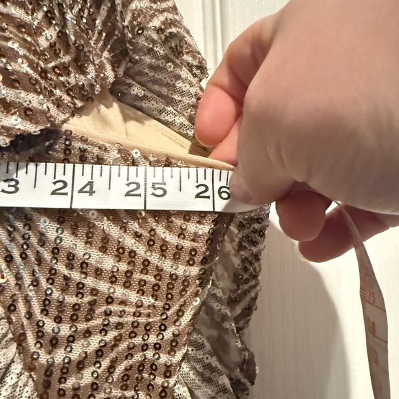 BiBi Brown and White sequin Zebra Print Blouse - Picture 6 of 7